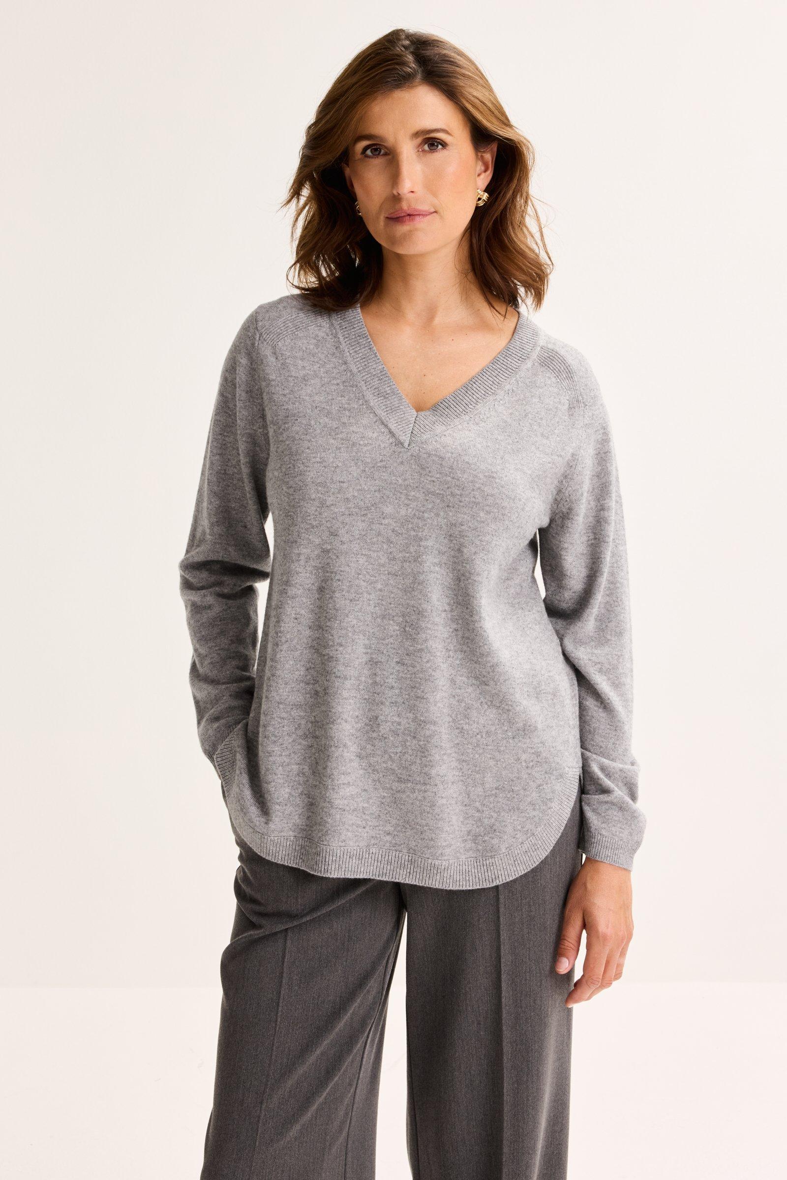 V-halstrui In Merino En Kasjmierblend