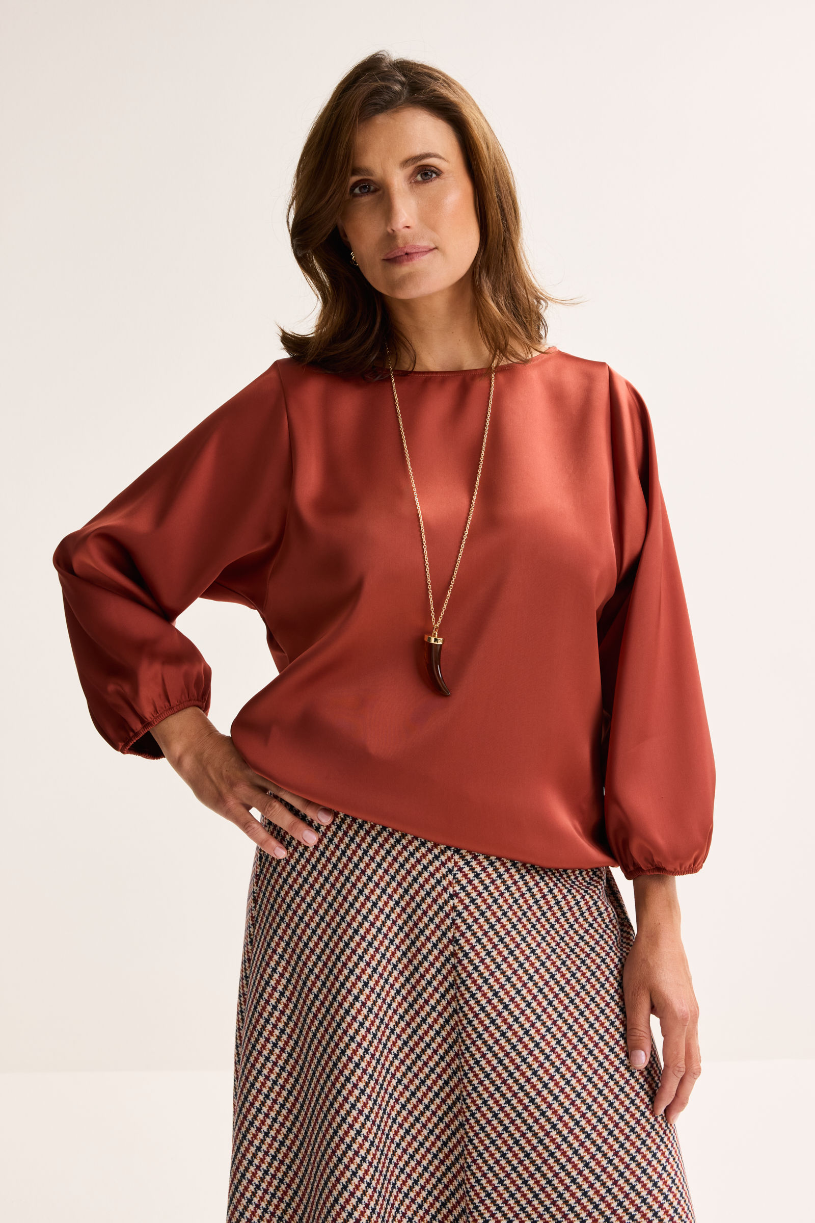 Mayerline Satijnen Blouse Op Elastiek