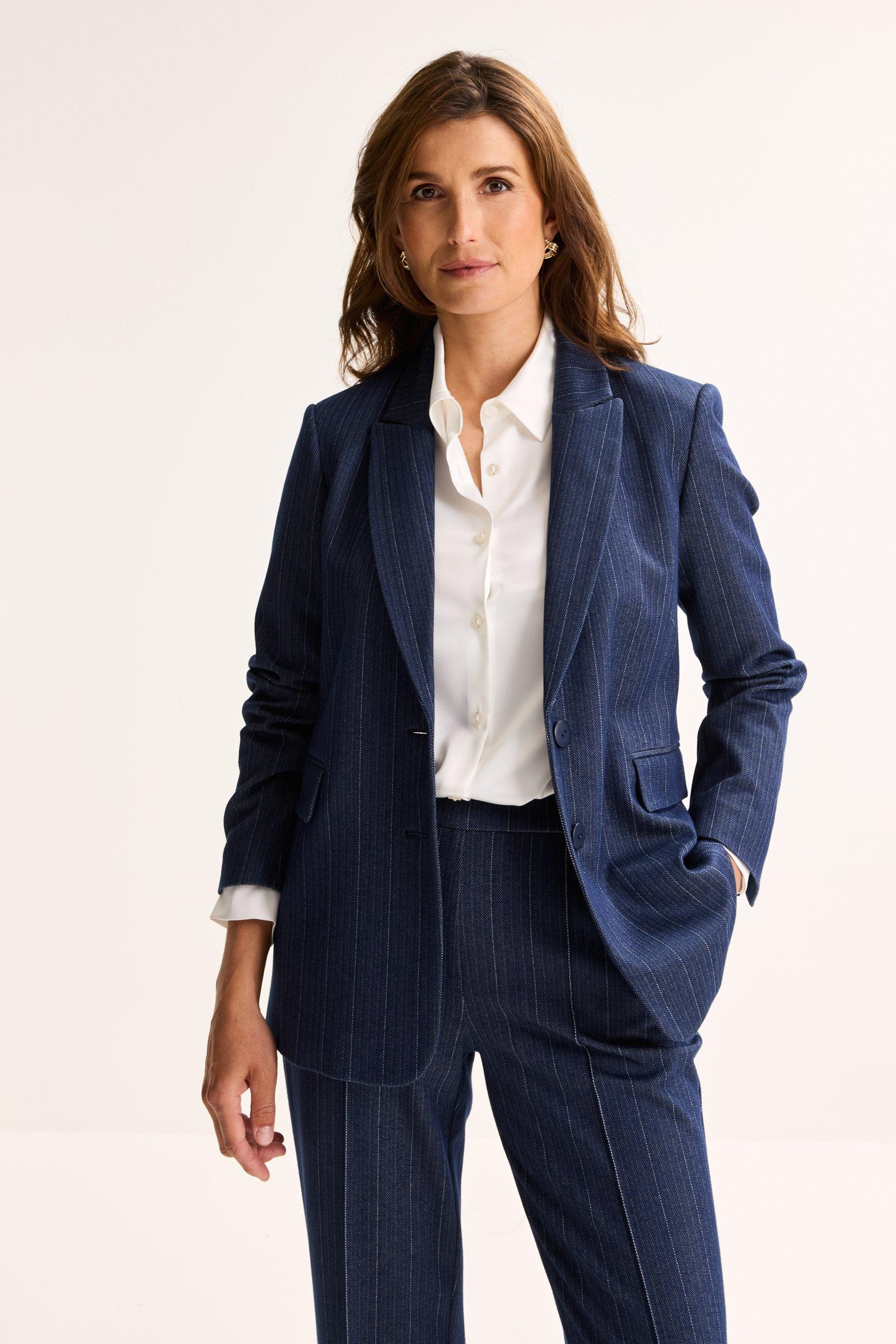 Mayerline Jersey Blazer Met Krijtstreep