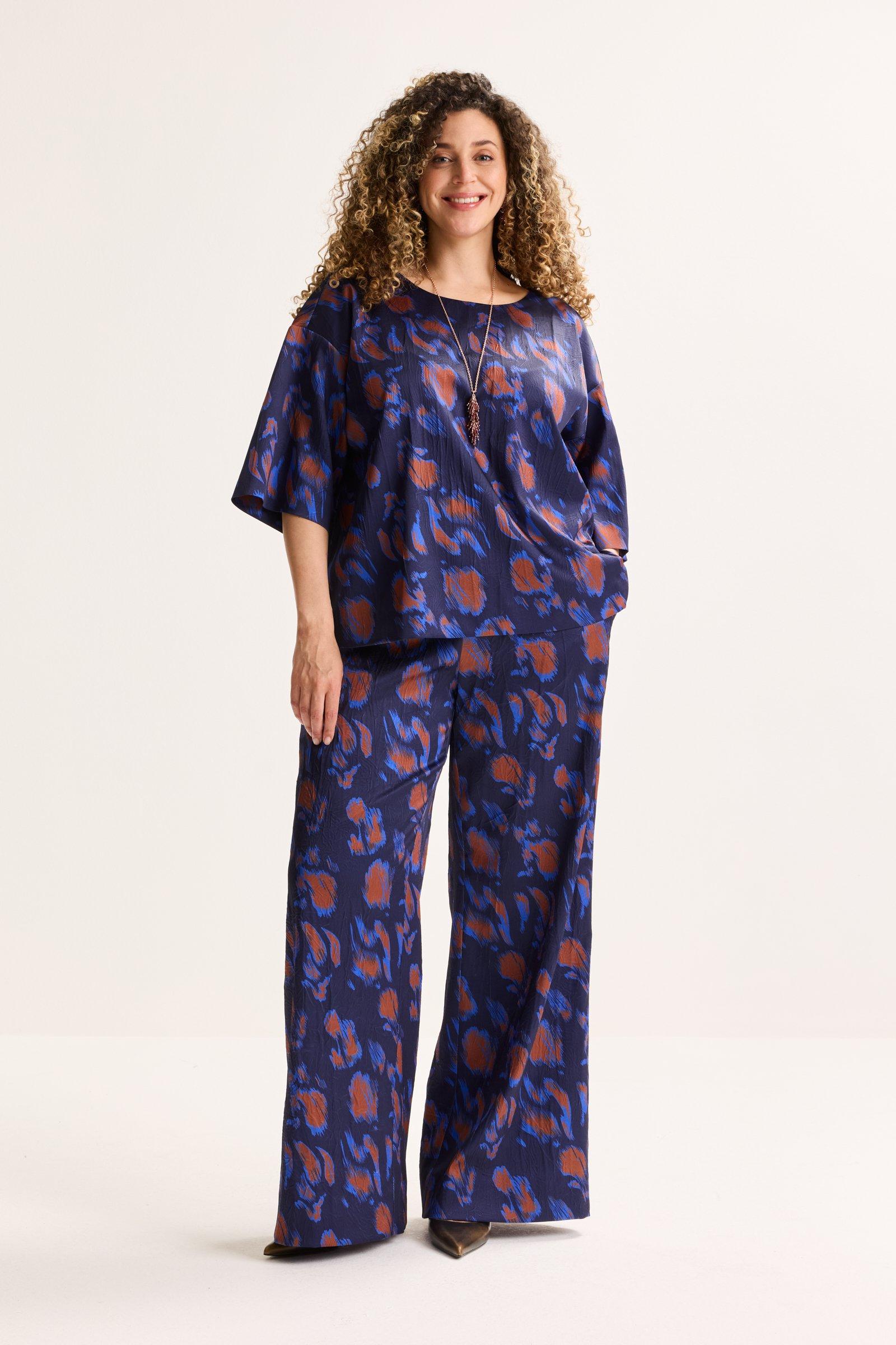 Wijde Broek Met Abstracte Print