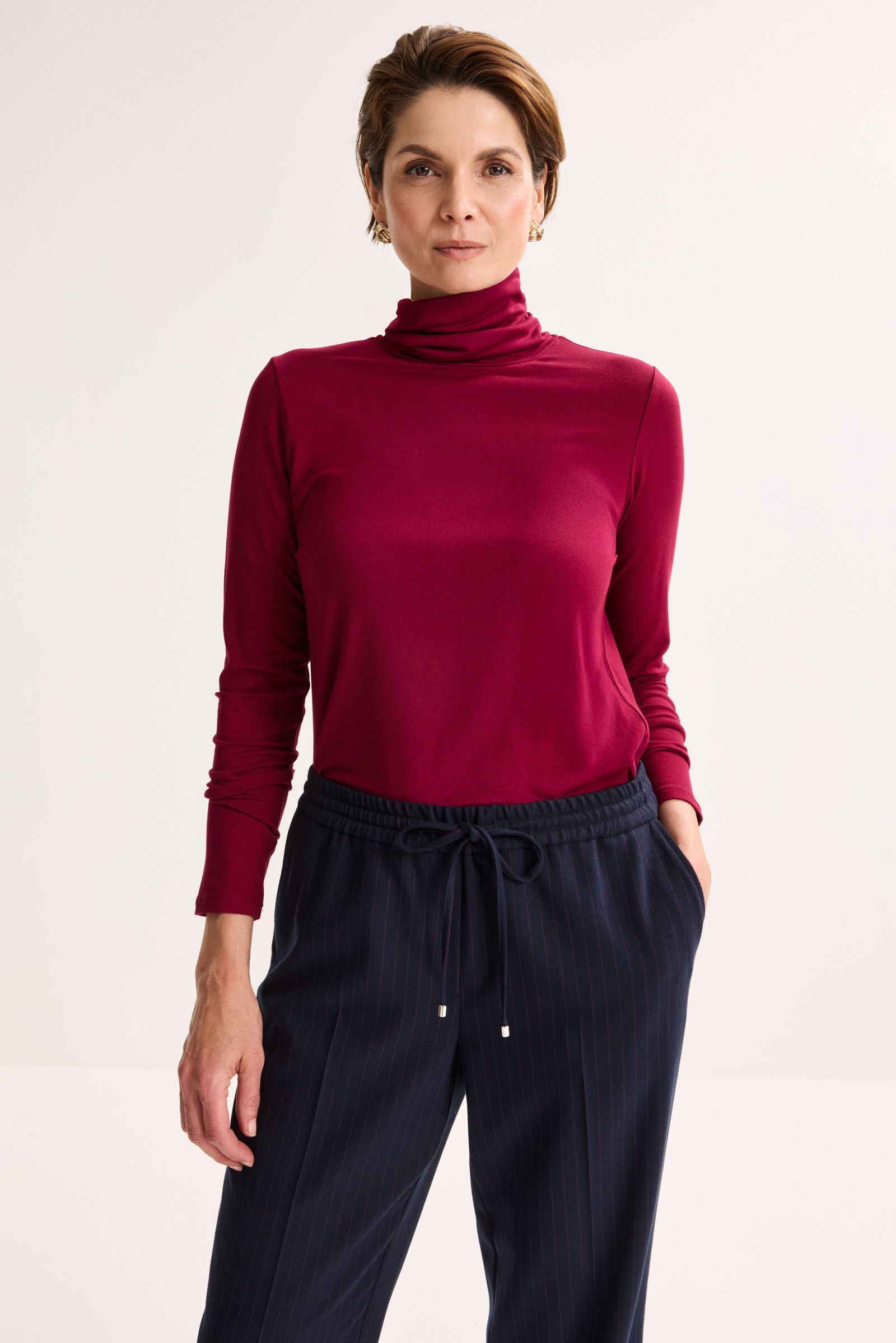 Sous-pull Met Rolkraag In Mat Jersey