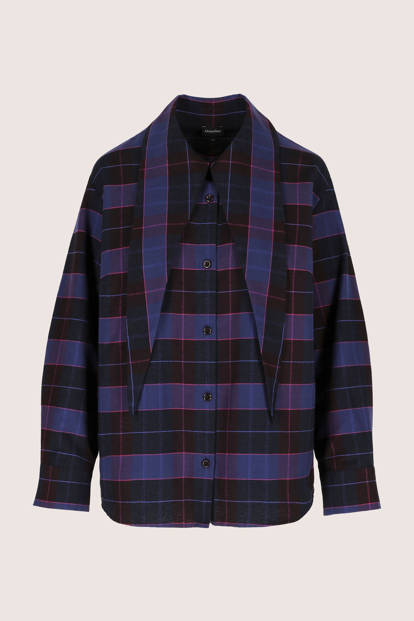 Geruit Hemd Met Strik In Flanel